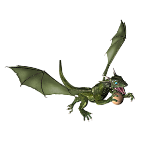 <b>GreenAge</b> ist ein Drachenkind. Nun ist der richtige Moment, dem Kleinen Fliegen, Feuerspucken usw. beizubringen.